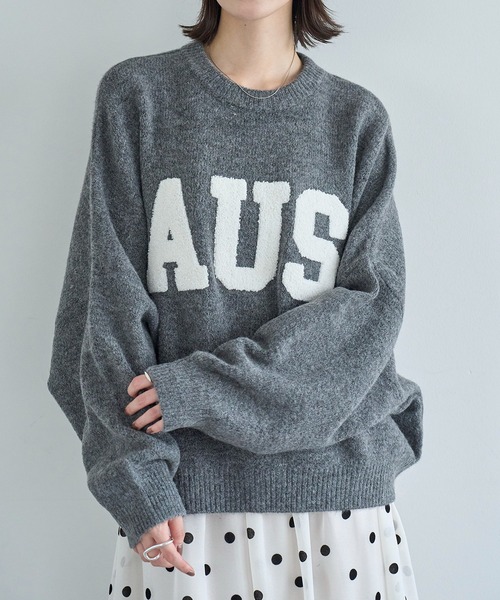 meilmada ニット セーター サガラワッペンロゴニット レディース