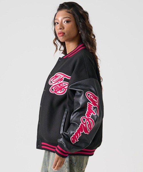 FUBU（フブ） ブルゾン アウター FB ロゴ 刺繍 長袖 フェイクレザー