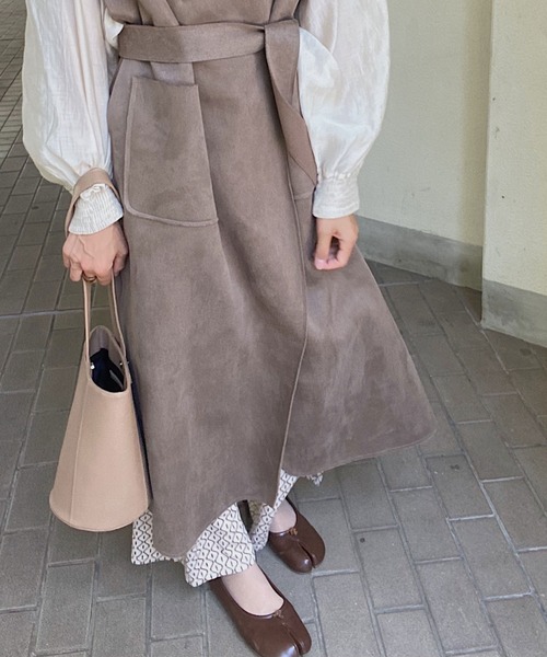 「LAUIR」 ベスト FREE ダークベージュ レディース_画像6