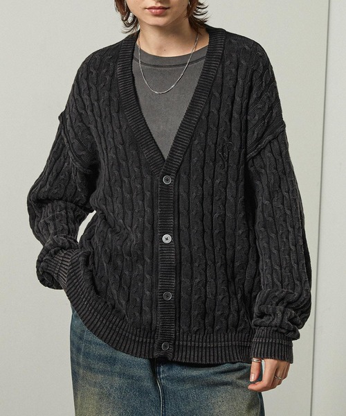 vintageケーブルニット クロップドカーディガン n1236.jpg