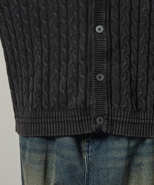 カーディガン 「Alfred Alex」ヴィンテージ加工 ピグメント ワン