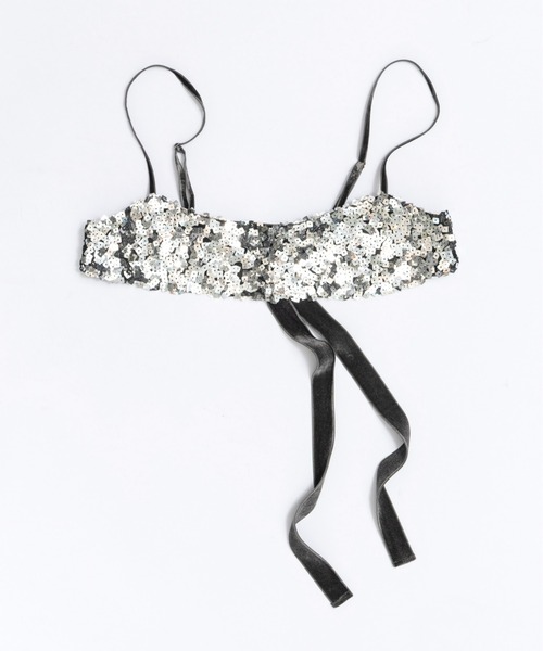 Maison Specialビーズ装飾 グレーキャミソール Maison Specialビーズ装飾 グレーキャミソール Maison Specialビーズ