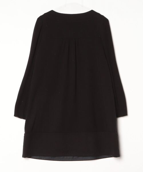 ブルーレーベルワンピース　黒長袖【サイズ38】 BURBERRY BLUE LABEL（バーバリーブルーレーベル） 刺繍長袖ワンピース