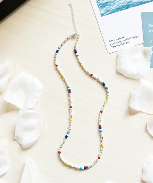 Blanc de Blue ネックレス カラーミックスビーズネックレス レディース