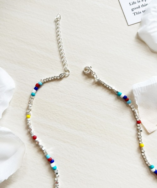Blanc de Blue ネックレス カラーミックスビーズネックレス レディース