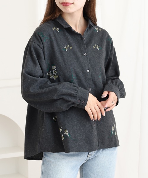 RESPIGHI チビ衿 刺繍 コットンシャツ RESPIGHI チビ衿 刺繍 コットンシャツ 【公式通販】