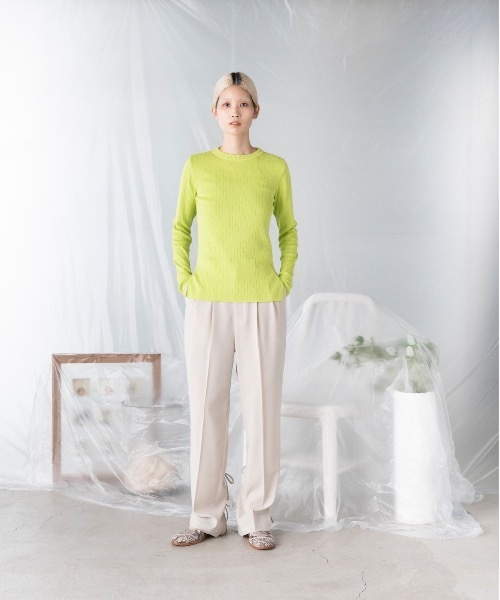 「mintdesigns」 長袖ニット 2 ライム レディース_画像3