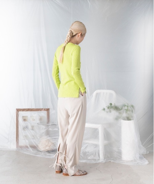 「mintdesigns」 長袖ニット 2 ライム レディース_画像5