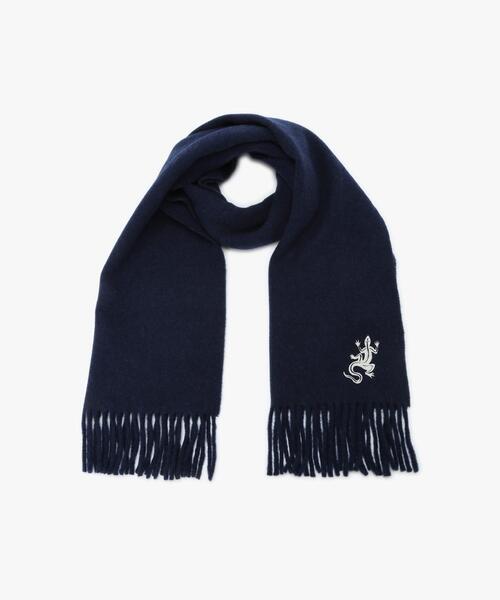 マフラー アイコニック 刺繍 ウール マフラー ”Lezard” メンズ