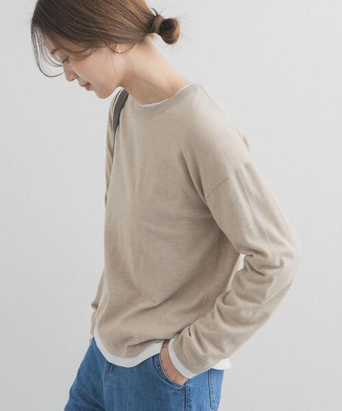 URBAN RESEARCH＊レイヤードニット フリーサイズ ベージュ URBAN RESEARCH（アーバンリサーチ）の「レイヤードニット（ニット