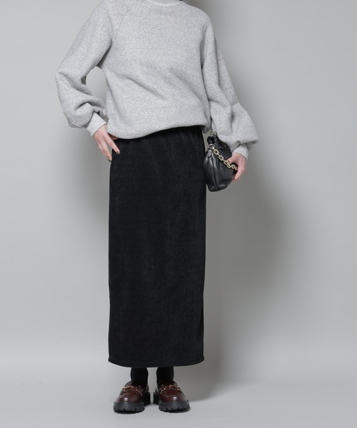 【新品】nano universe golf　スカート グレー　トップス黒 NANO universe（ナノ・ユニバース） スカート 起毛リブカットタイト