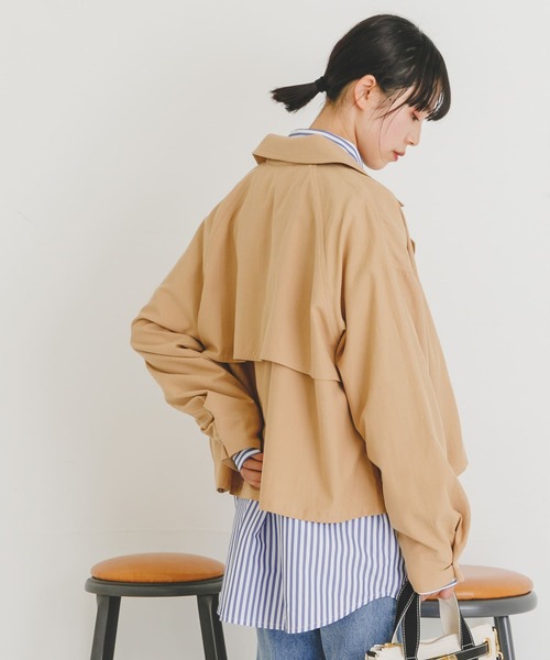 「UR Lab.」 トレンチコート FREE ブルー レディース_画像4