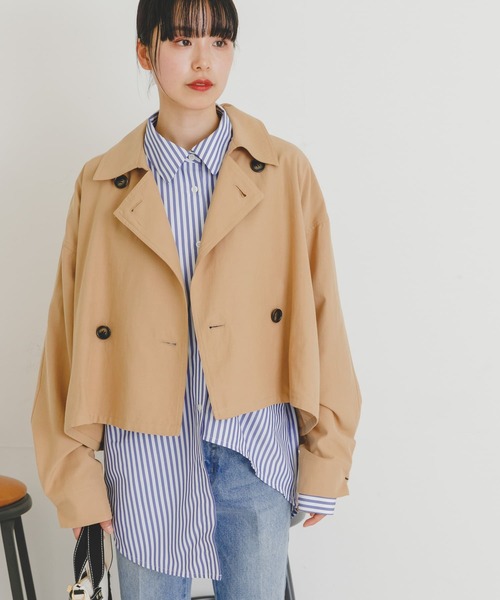 「UR Lab.」 トレンチコート FREE ブルー レディース_画像7