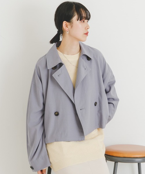 「UR Lab.」 トレンチコート FREE ブルー レディース_画像8