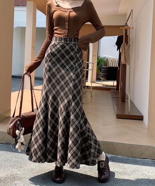 【EIKO KONDO】ロングスカート　マーメイドライン　パッチワーク柄　高級 スカート マーメイド風チェック柄スカート : ZOZOTOWN Yahoo!店 - 通販