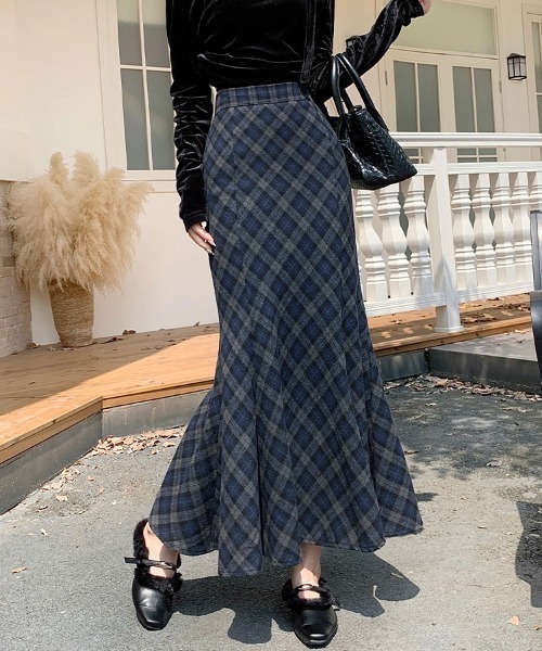 スカート マーメイド風チェック柄スカート : ZOZOTOWN Yahoo!店 - 通販