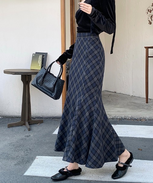 スカート マーメイド風チェック柄スカート : ZOZOTOWN Yahoo!店 - 通販
