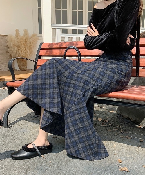 スカート マーメイド風チェック柄スカート : ZOZOTOWN Yahoo!店 - 通販