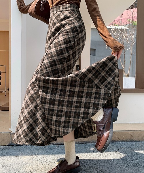 スカート マーメイド風チェック柄スカート : ZOZOTOWN Yahoo!店 - 通販