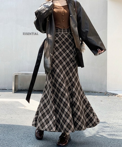 スカート マーメイド風チェック柄スカート : ZOZOTOWN Yahoo!店 - 通販