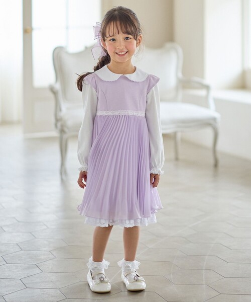 anyFAM ボレロ ワンピース セットアップ リボン レース プリーツ ANY（エニィ） ワンピース 「2点セット」リボンボレロジャケット+
