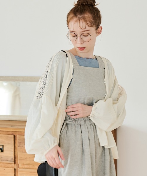 「Crisp」 長袖ブラウス FREE チャコールグレー レディース_画像4