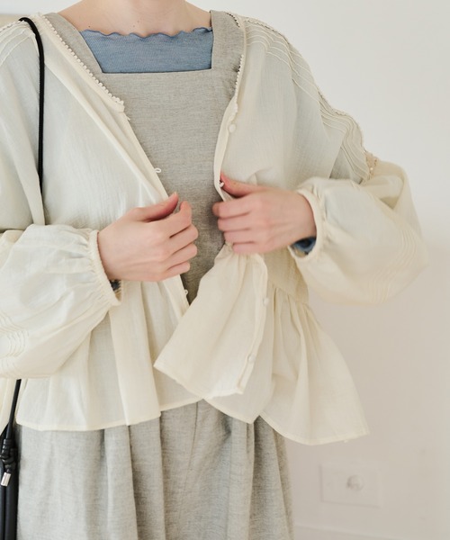 「Crisp」 長袖ブラウス FREE チャコールグレー レディース_画像5