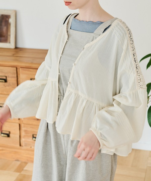 「Crisp」 長袖ブラウス FREE チャコールグレー レディース_画像6