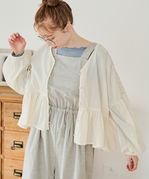 「Crisp」 長袖ブラウス FREE チャコールグレー レディース_画像9