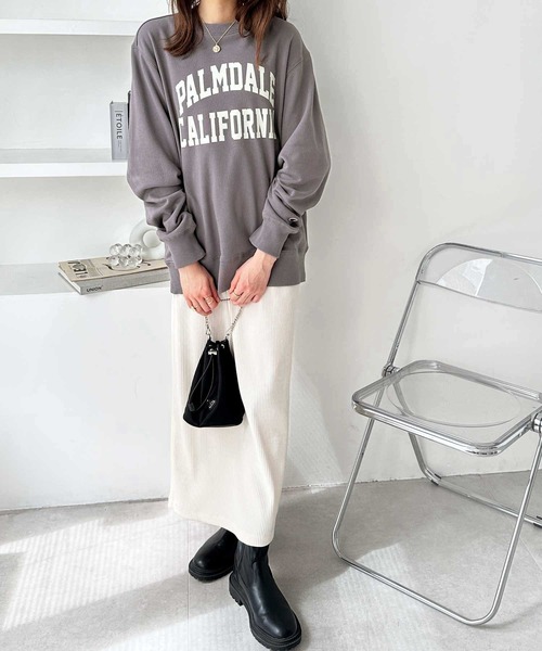 「Champion」 スウェットカットソー LARGE グレー系その他2 レディース_画像5