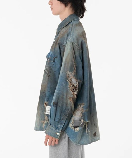 シャツ 「DISCOVERED/ディスカバード」CRASH DENIM SHIRTS メンズの画像
