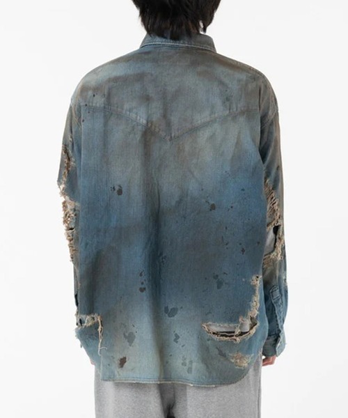 シャツ 「DISCOVERED/ディスカバード」CRASH DENIM SHIRTS メンズの画像