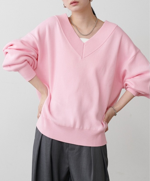 LARUTA（ラルータ） ニット セーター 「LARUTA」スウェットライクV