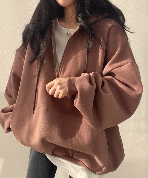 「Ressaca」 プルオーバーパーカー M ブラウン レディース_画像4