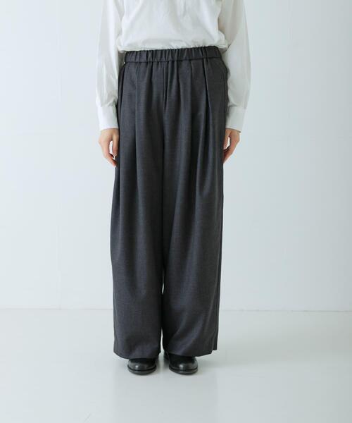 ドゥロワー ウールフラノタックパンツ 黒 36 かぐれ パンツ ウールフラノタックワイドパンツ レディース : ZOZOTOWN