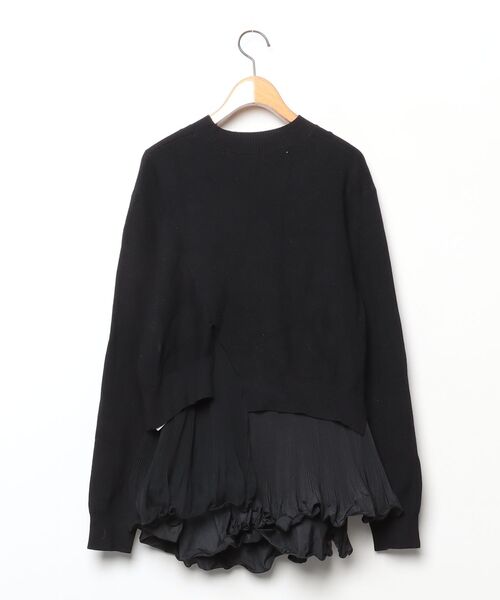 フレイアイディー FRAY I.D★ニットフーディー ルーズ ブラック FRAY I.D（フレイ・アイディー） ニットフーディー 23秋冬予約