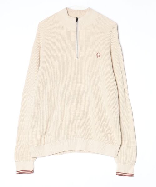 「FRED PERRY」 長袖ニット L オートミール レディース