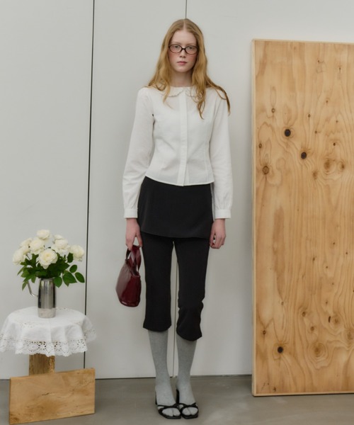 GIUNON ブラウス シャツ round collar frill shirt / ラウンドカラー