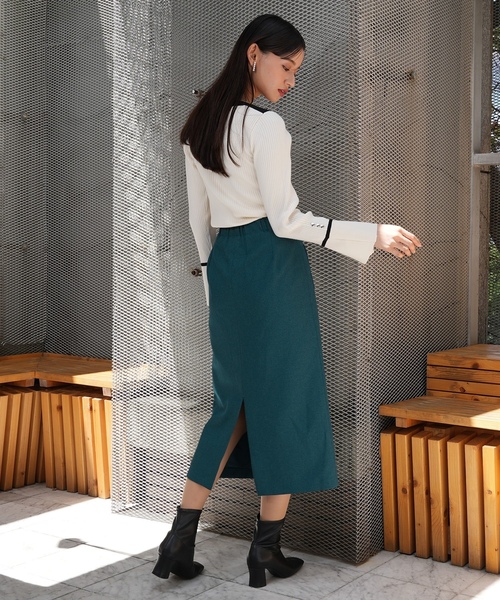 「TRUDEA」 タイトスカート LARGE チャコールグレー レディース_画像5