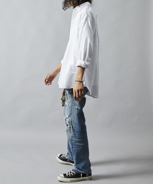 「5525Gallery」 長袖シャツ M ホワイト メンズ_画像6