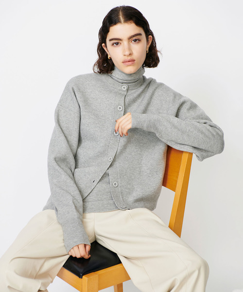 「N.O.R.C」 ニットカーディガン フリー グレー レディース_画像2