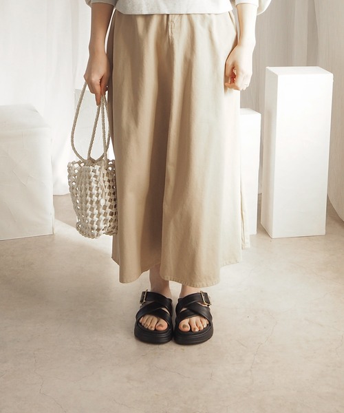 minia（ミニア） 厚底 サンダル 夏 こなれ感抜群「ゴールドバックルの