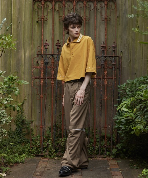 「GRANCY」 長袖ポロシャツ M マスタード メンズ_画像5