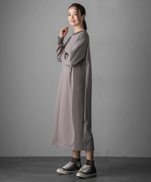 「la.f…」 長袖ワンピース 9号 キャメル レディース_画像3