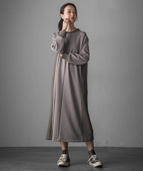 「la.f…」 長袖ワンピース 9号 キャメル レディース_画像5