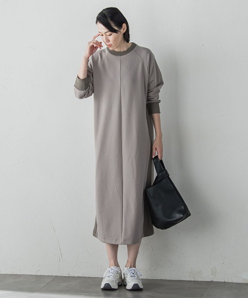 「la.f…」 長袖ワンピース 9号 キャメル レディース_画像6