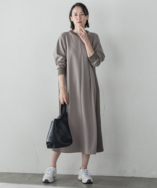 「la.f…」 長袖ワンピース 9号 キャメル レディース_画像7