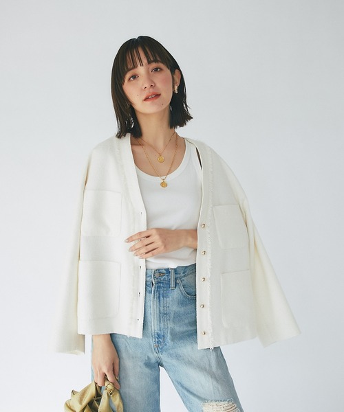 「RIVE DROITE」 ツイードジャケット FREE ネイビー レディースの画像5