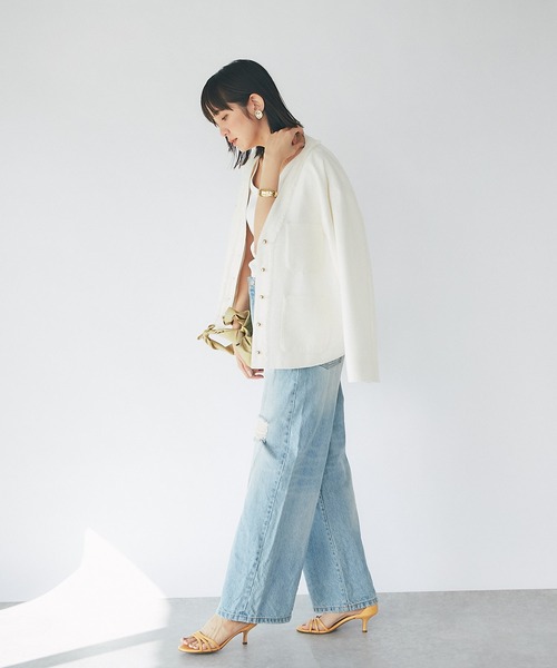 「RIVE DROITE」 ツイードジャケット FREE ネイビー レディースの画像7