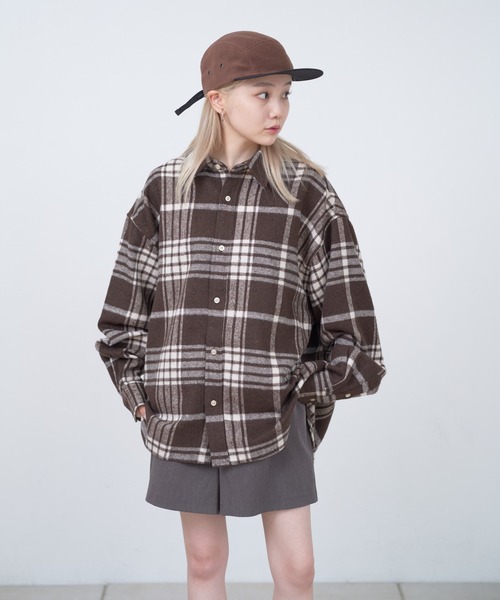 「WHIMSIC」 長袖シャツ FREE ブラウン メンズ_画像9